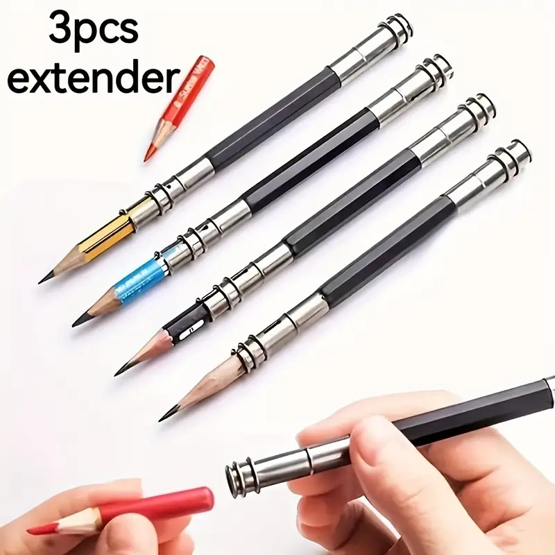 Pencil Extender Holder Extension Sleeve Double Head Wooden - Temu