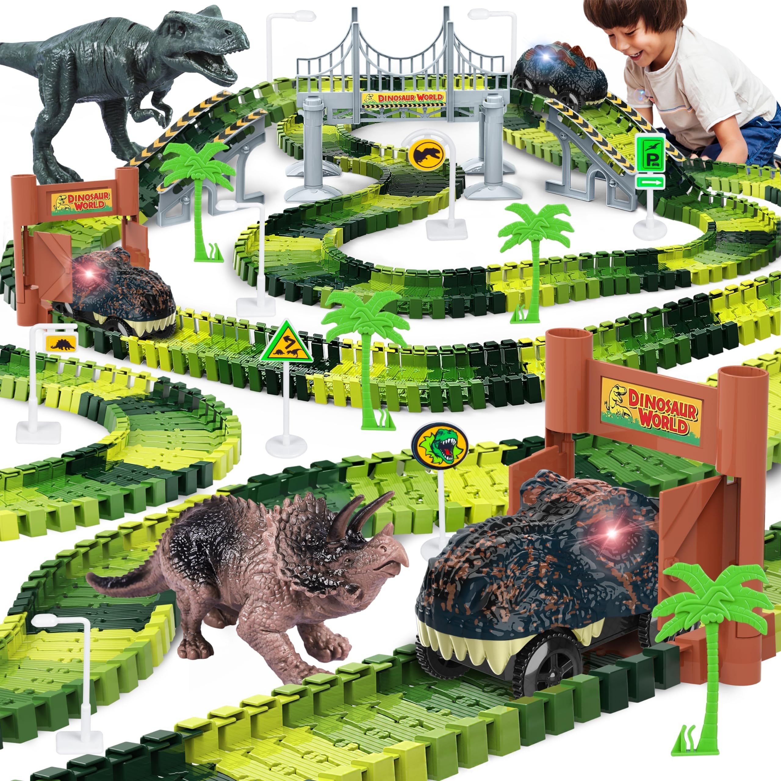 New Climbing Stairs Toys Dinosaur Slide Railcar Track Toys Entertainment  Intellectual Development Interesting Gift Funny Music h