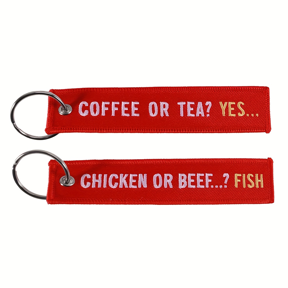 

1pc Coffee Or Tea Yes Keychains For Cars Key, Aviation Key Chains For Men