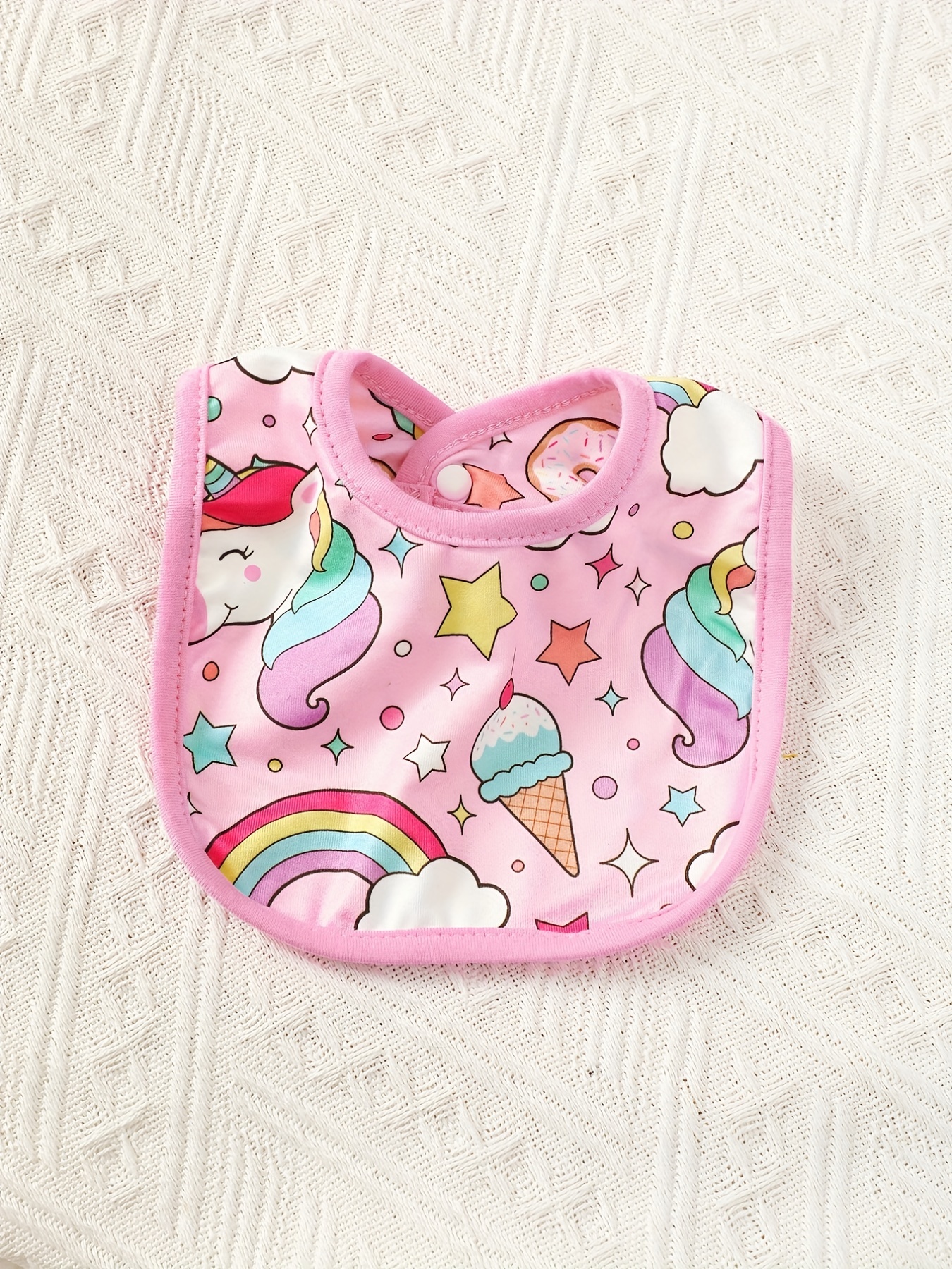 Baby Girls Cartoon Unicorn Ice Cream Rainbow Print Romper Temu