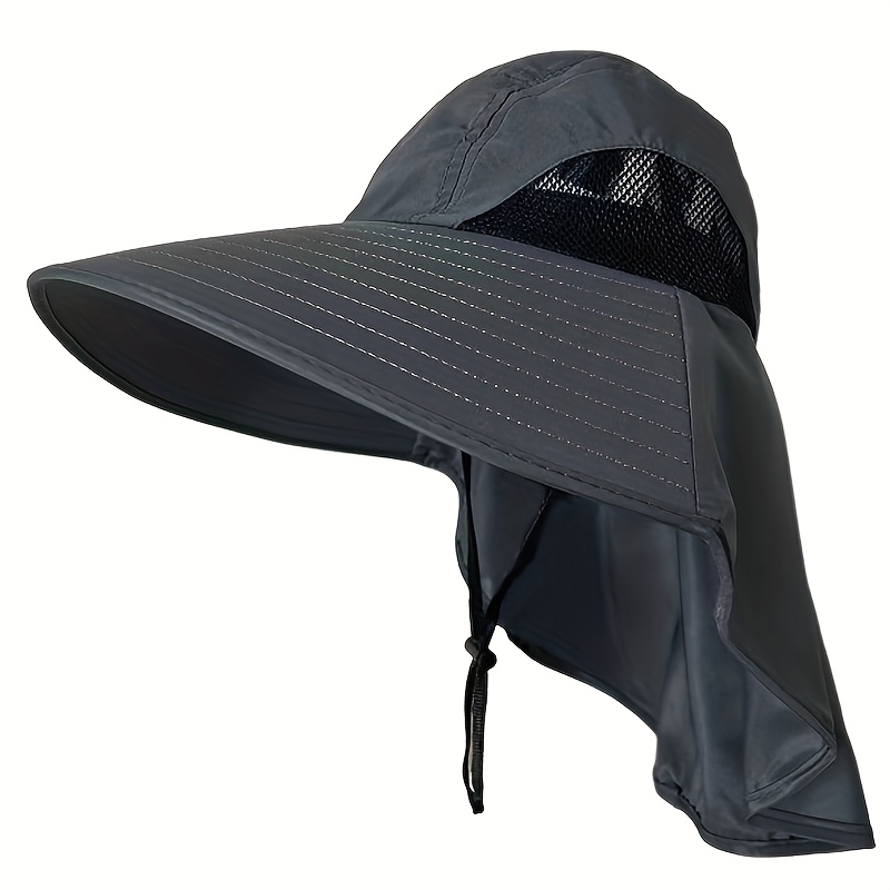 Uv Resistant Wide Brim Unisex Sun Hat Face Protection Neck - Temu