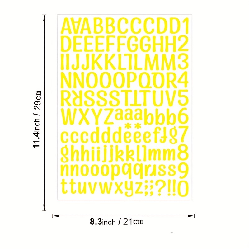 318 Pieces 24 Sheets Large Letter Stickers Big Font Alphabet Letter Number  Stickers 2 Inch ABC Vinyl Self-Adhesive Sticker Letters Number Kit Mailbox