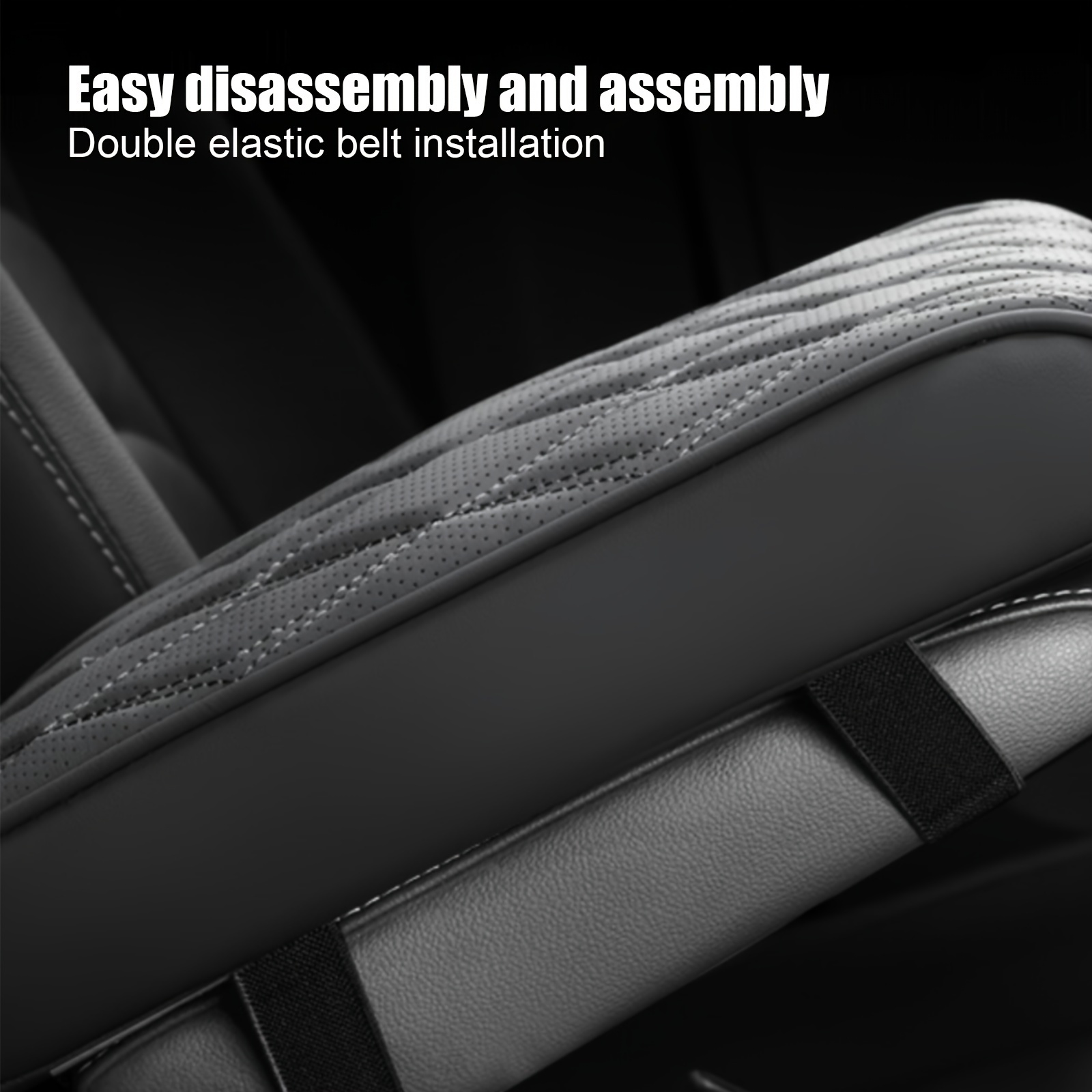 Car Armrest Box Pad Faux Leather Easy to Clean