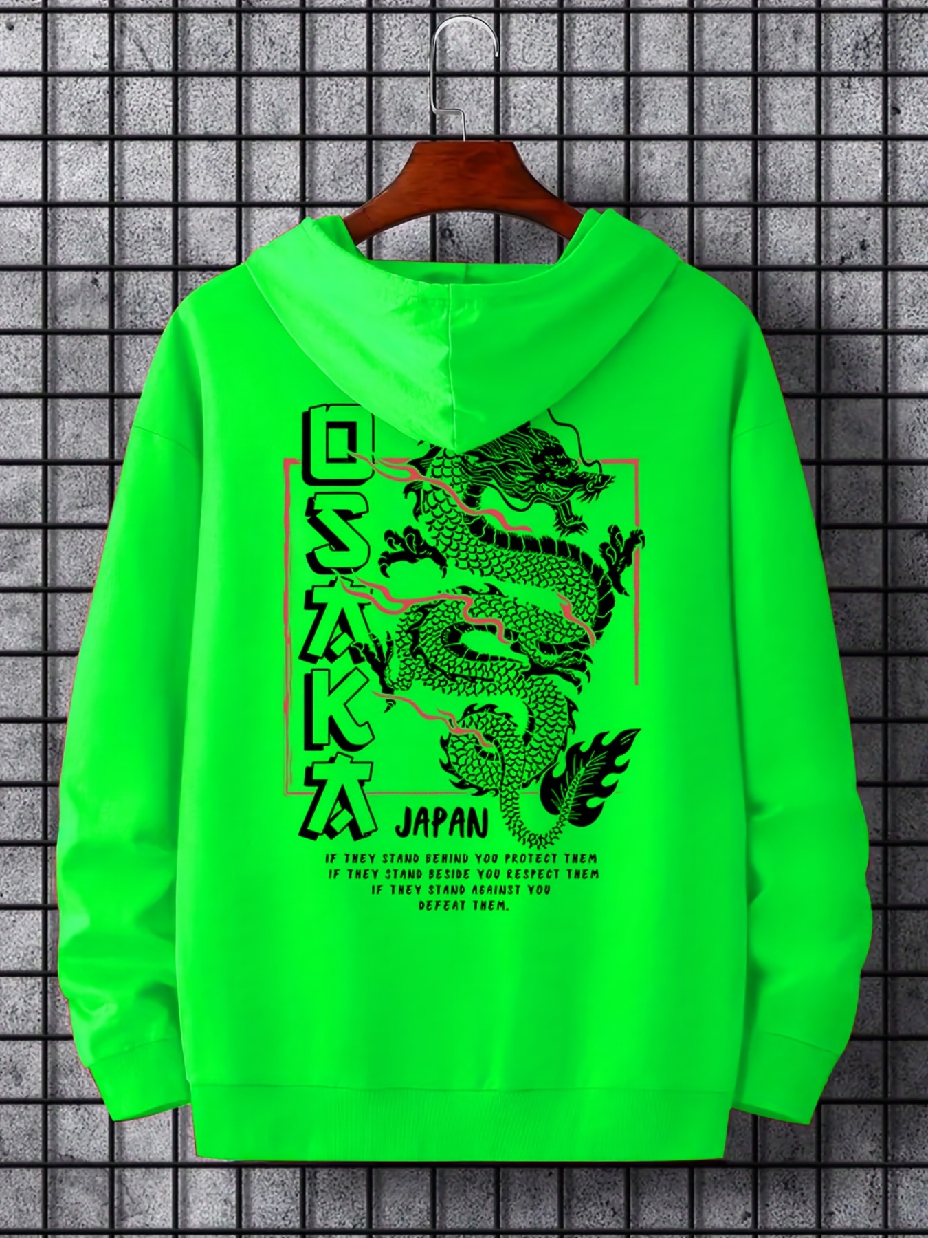 Neon green dragon online hoodie