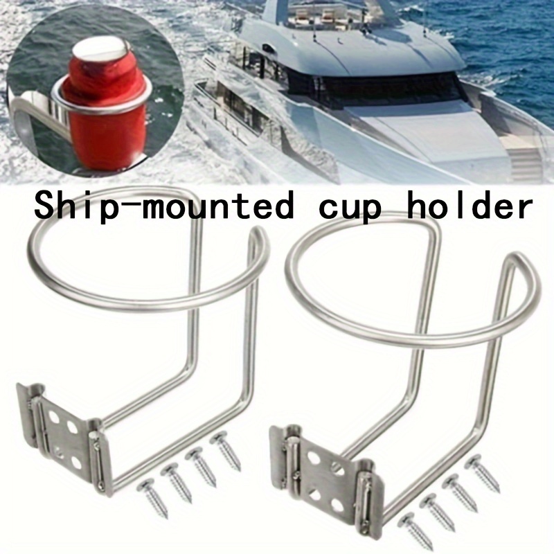 Boat Stainless Steel Cup Holder 3 Ring Drinking Marine Yacht Fishing  Polished