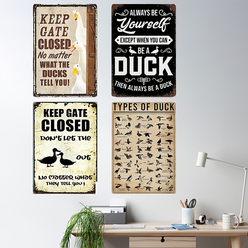 Duck Knowledge Metal Poster Type Of Duck Metal Tin Sign School Club Hunting  Lodge Cafe Bedroom Bathroom Kitchen Home Art Wall Decoration Plaque