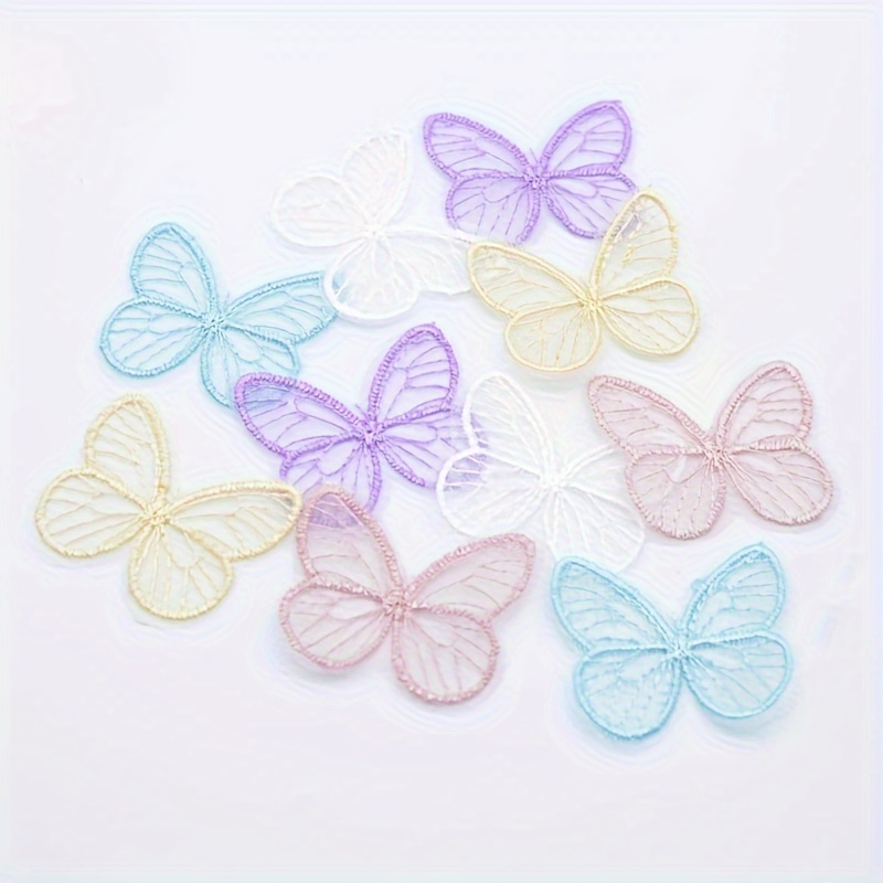 Embroidered Mesh Gauze Butterfly Appliques For Headwear - Temu