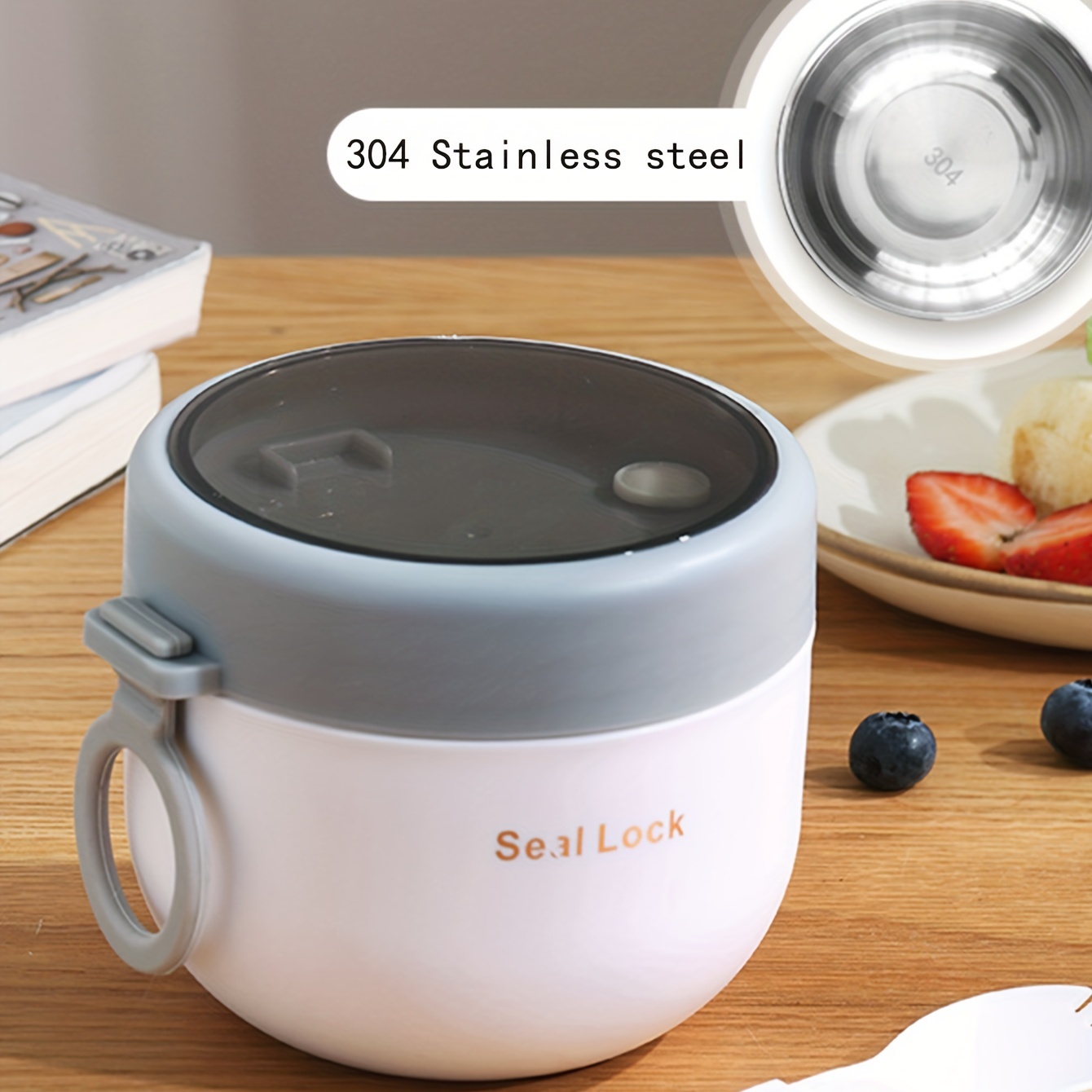 Portable Soup Cup Thermos Hot Food Flask Lunch Box Storage Stainless  Steel~480ML
