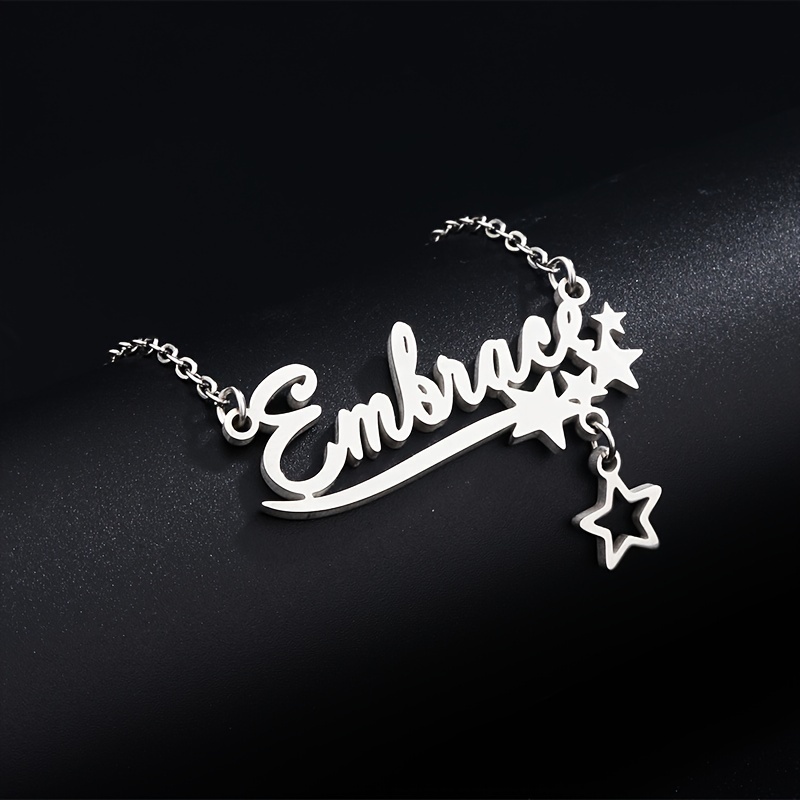 Personalized Stainless Steel Custom English Letter Name - Temu Portugal
