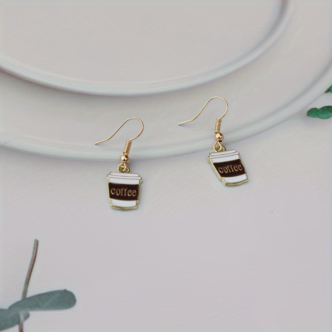 Coffee Cup Earrings Retro Party Jewelry Gift For Women
