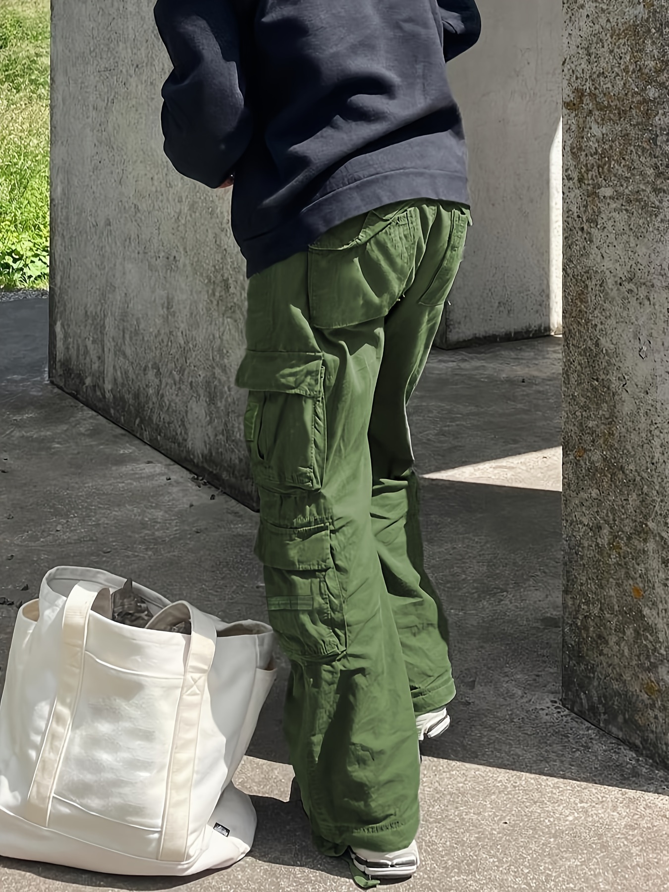 Cotton Multi Flap Pockets Men's Straight Leg Cargo Pants, Loose Casual  Outdoor Pants, Men's Work Pants For Hiking Fishing Angling