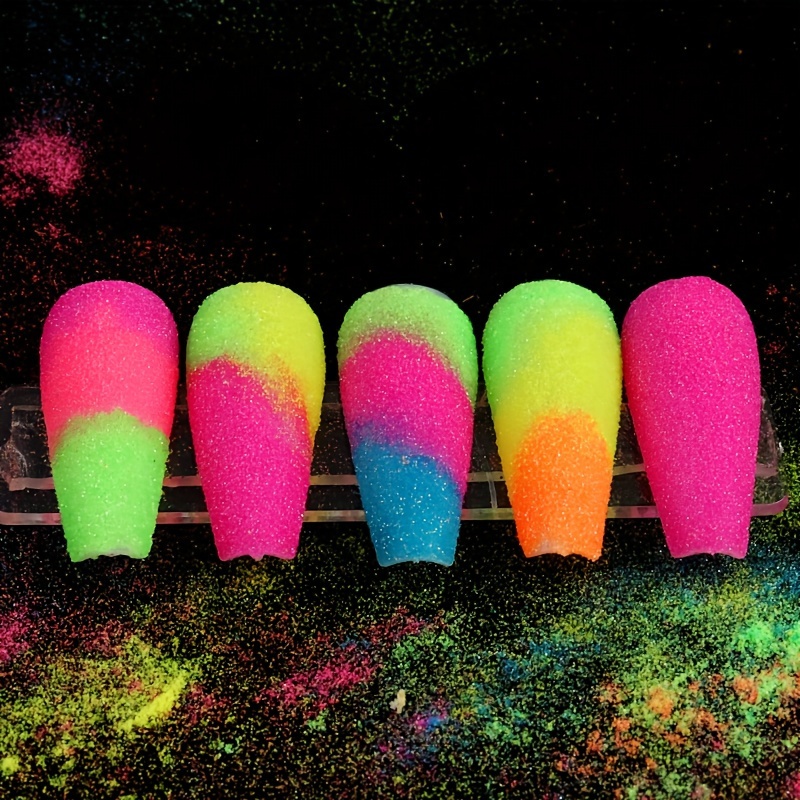 Glow In The Dark Nail Art: 10 color Neon Phosphor Glitter - Temu