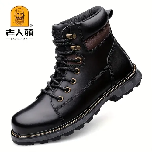 Leather Ankle Boots Waterproof - Temu