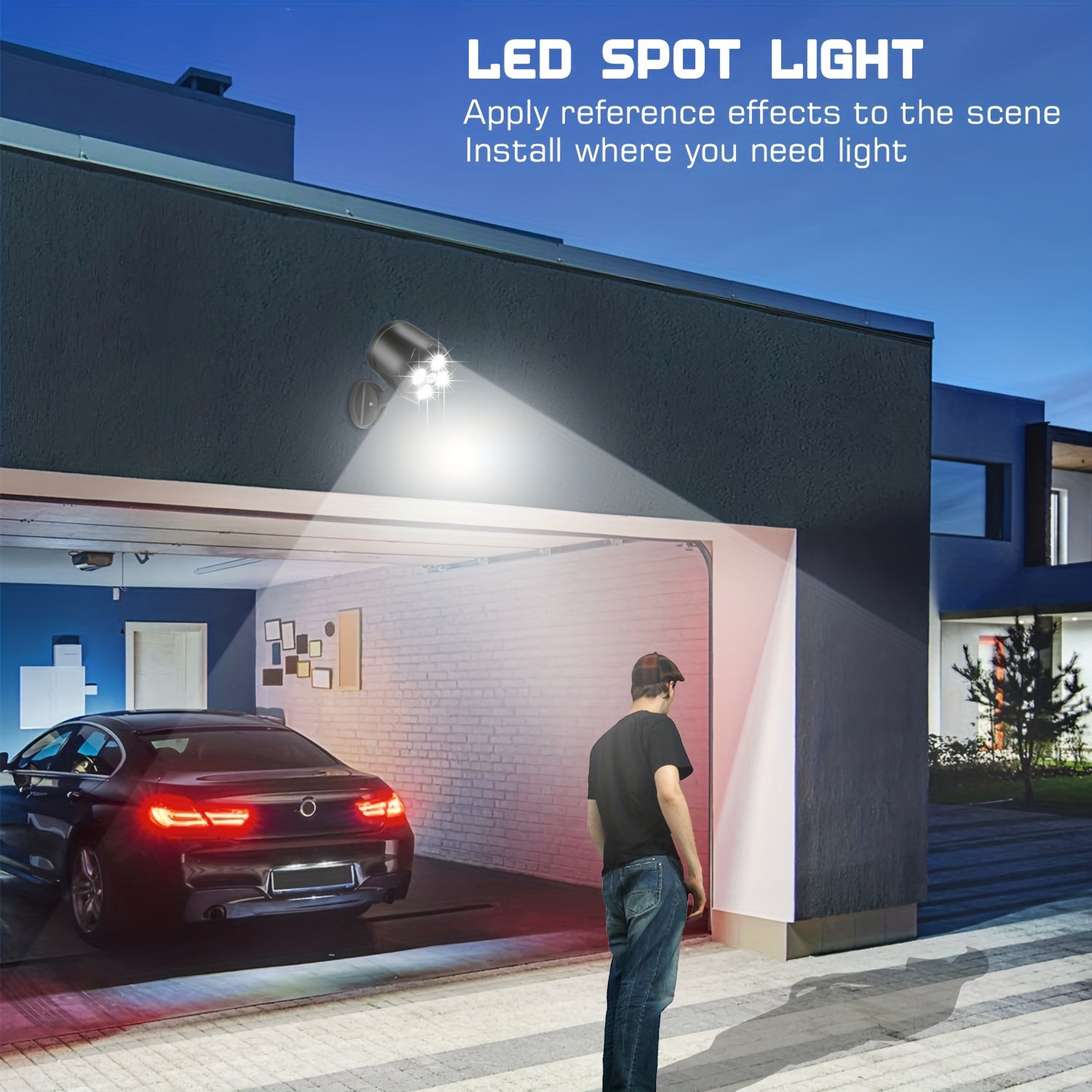 TASINUO Foco LED con Sensor de Movimiento 100W 2 Piezas, 10000LM 7000K Luz  Exterior con Sensor de Movimiento, IP67 Impermeable Focos LED Exterior,108  LEDs Luces Led Exterior para Jardin Terraza Garaje 