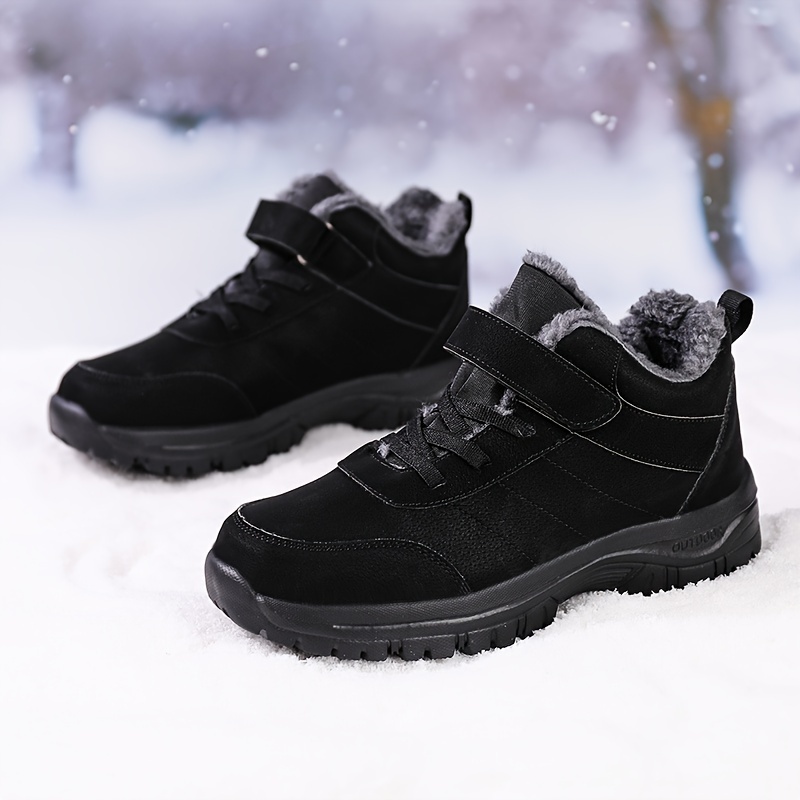 Botas de Nieve de Invierno para Hombre Impermeables, Antideslizantes,  Forro de Vellón y Zapatillas Casuales de Caña Media con Cierre