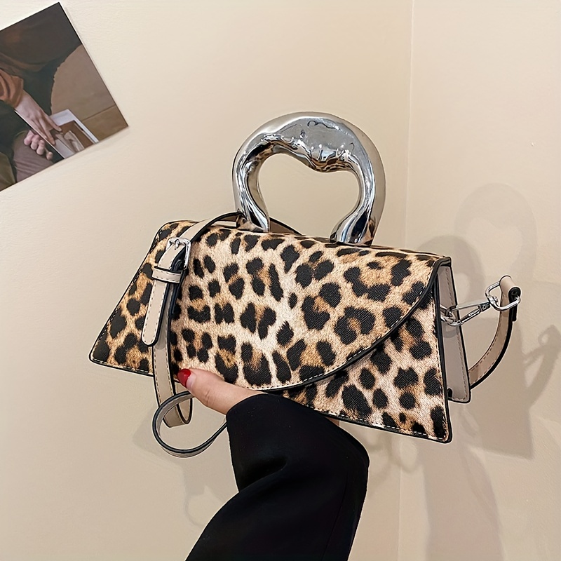 Animal Print Trendy Faux Leather Crossbody Bag - Temu