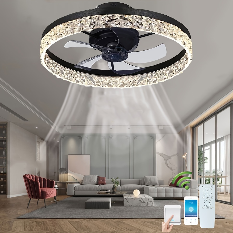 Led Smart Fan Light Ceiling Fan Light Remote Control - Temu