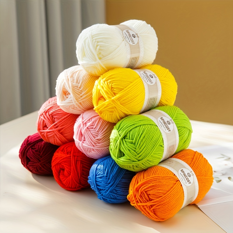 Solid Color 4 ply Acrylic Soft Yarn For Knitting And - Temu