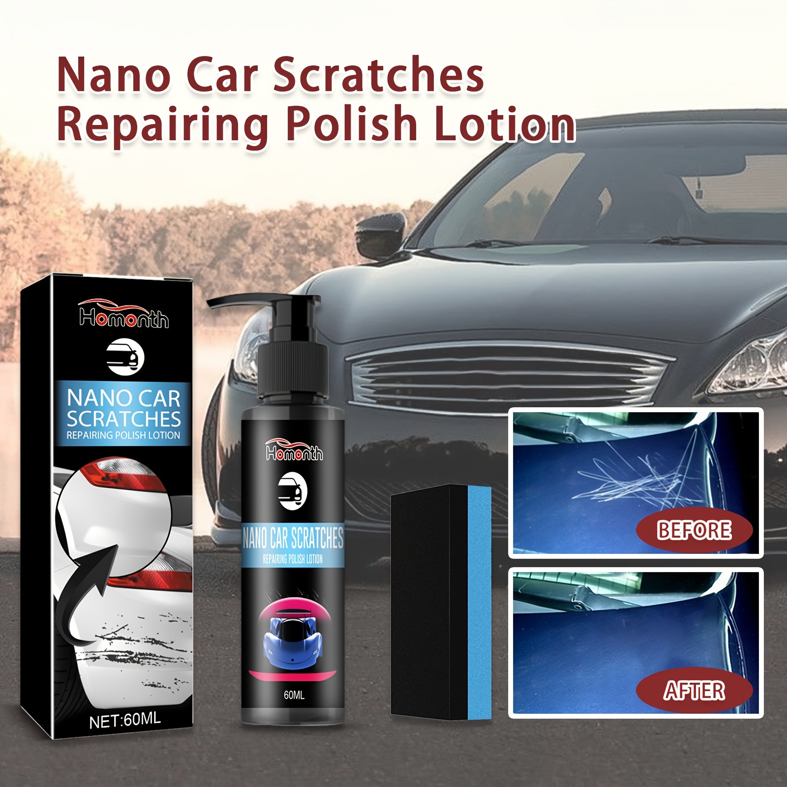 Réparation des rayures de voiture, spray anti-rayures Nano Spray 50/100/120  ml, revêtement en cristal/soin de peinture laque automatique