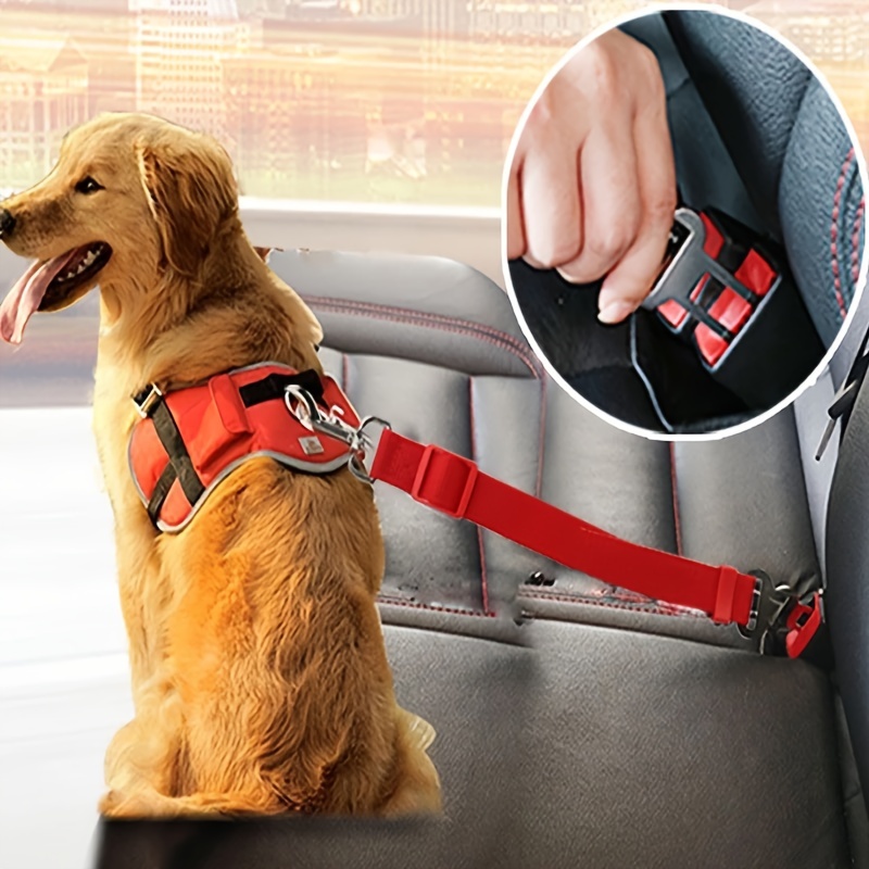 Adjustable Pet Car Seat Belt Dog Safety Rope With Hook For - Temu