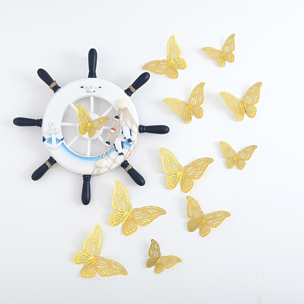 Golden Butterfly Wall Hanging Ornaments Resin Material Home - Temu