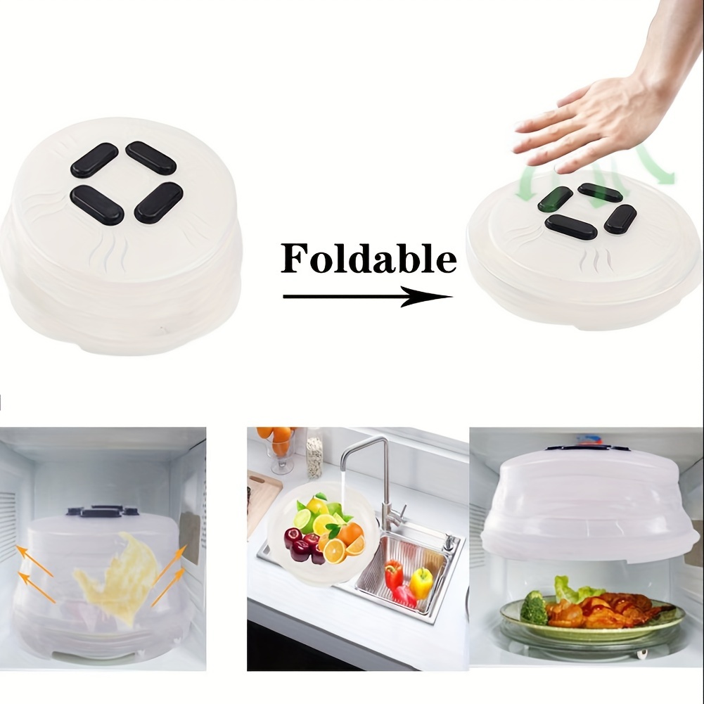 Collapsible Microwave Food Cover, Splatter Proof Plate Cover