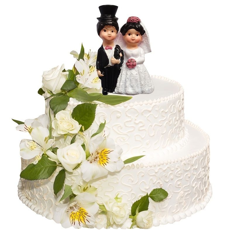 1pc Wedding Cake Cartoon Figurine Couple Bride And Groom Topper Ornaments  Engagement Party Bridal Cake Decorations - Home & Kitchen - Temu