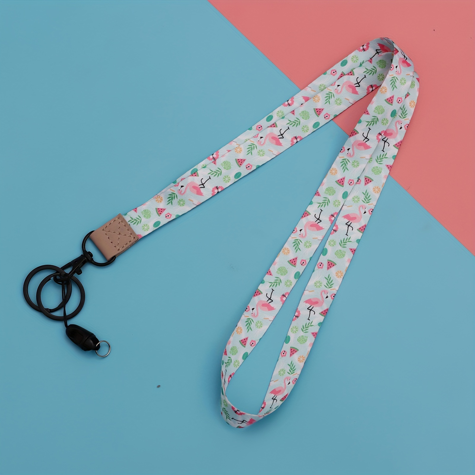 1pc Lanyard Artistic with Sweet Flower/Flamingo/Marbling Pattern,Lanyards for ID Badges for Teachers,Key Lanyard String,Teacher Lanyard Phone