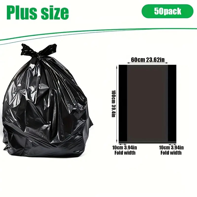 Extra Large Trash Bags Black Heavy Duty Garbage Bags Bulk - Temu