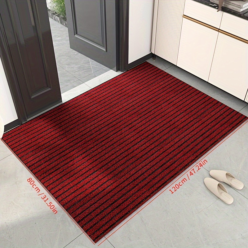 Can Be Cut Thin Doormat for Entrance Outdoor Indoor Striped Gray Kitchen  Area Rugs Anti Slip