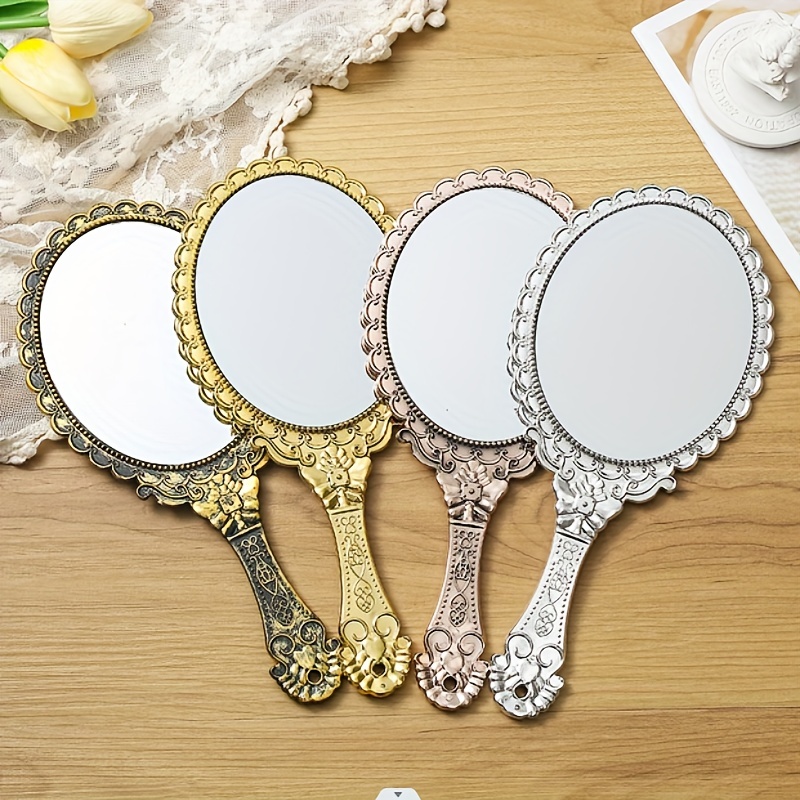 Specchio Portatile con Manico per Trucco, Heart Shaped Portable Hand  Mirror, Specchio con Manico a forma di cuore, Specchio Cosmetico per donne  e
