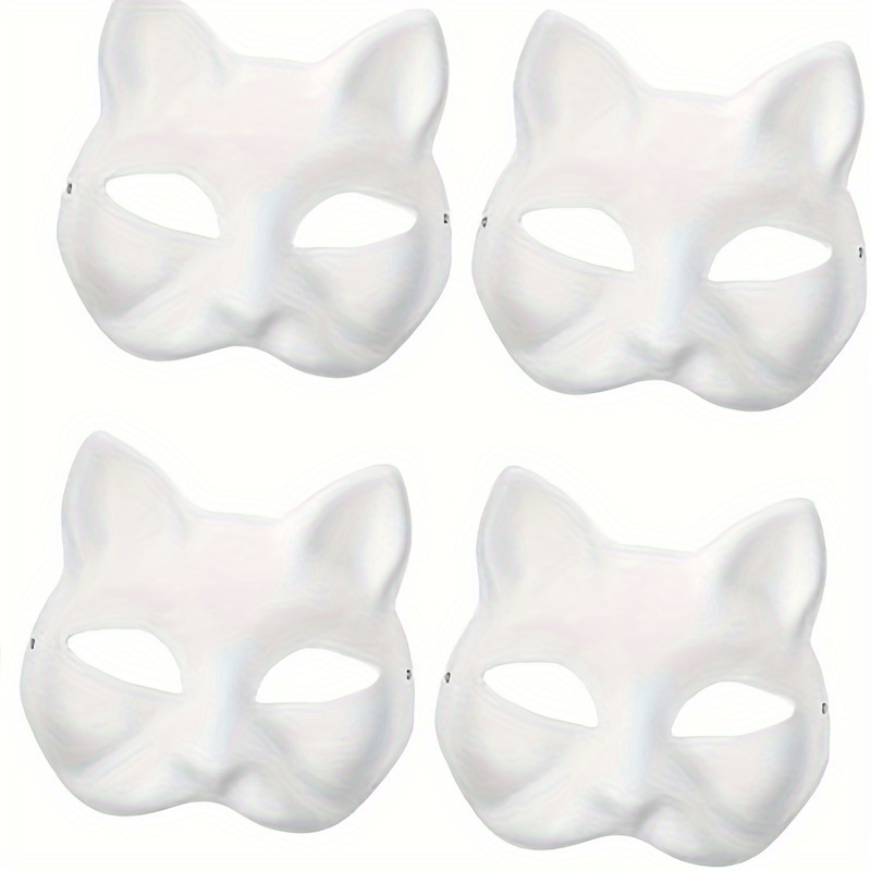 1-9PCS Cat Face Masks DIY Blank Cat Mask Masquerade Cosplay Party