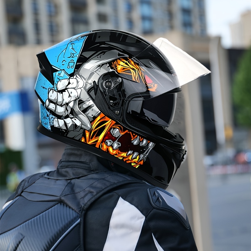 Casco integral de motocicleta para adultos con doble visera, aprobado por  DOT, casco de moto de calle, motocross, ciclomotor, scooters, casco de