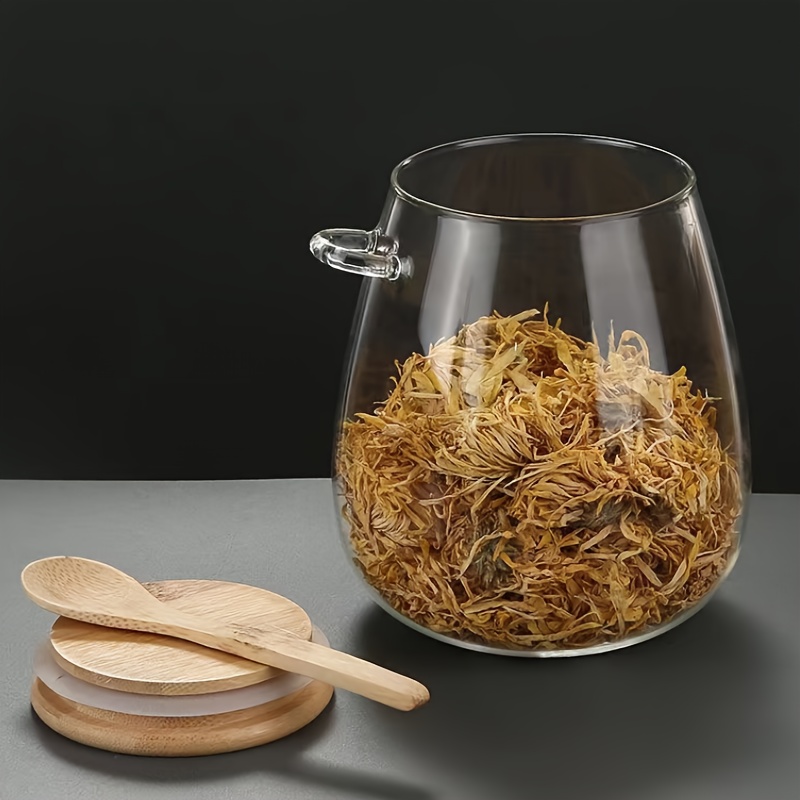 Grande capacité de stockage de grains et de collations en verre transparent  Jarre scellée avec couvercle cuillère Boîte de rangement de grains et de  thé pour restaurant - Temu Belgium