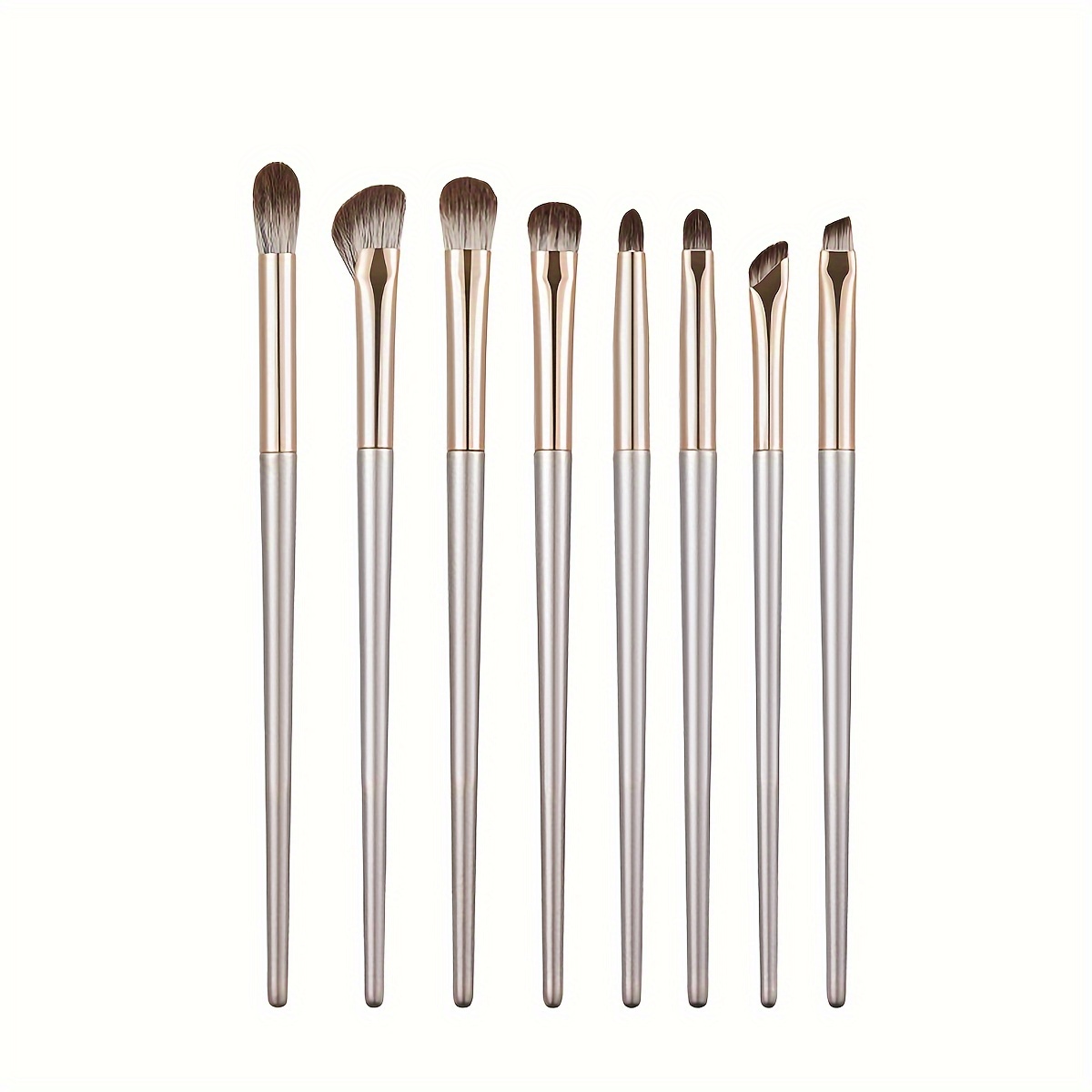 

8pcs Champagne Golden Eyeshadow Brush Set, Soft Bristles Makeup Brush, Eye Makeup Brush, Nose Shadow Smudge Brush For Beginners, Detailed Eyeliner Brush, Sharp Eyebrow Brush, Makeup Tool Kit