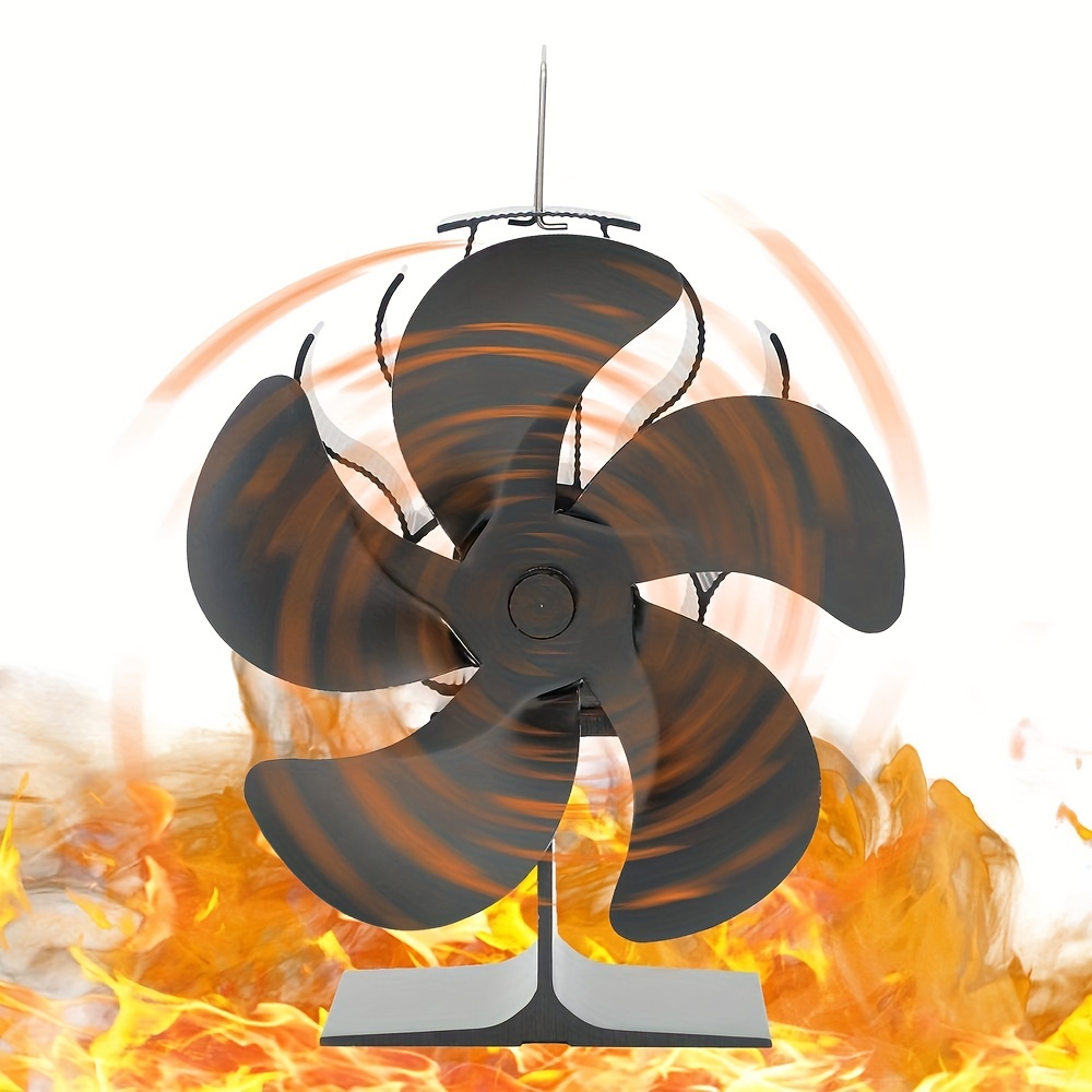 5 Blades Fireplace Fan Wood Stove Fan Non Electric Fan For - Temu