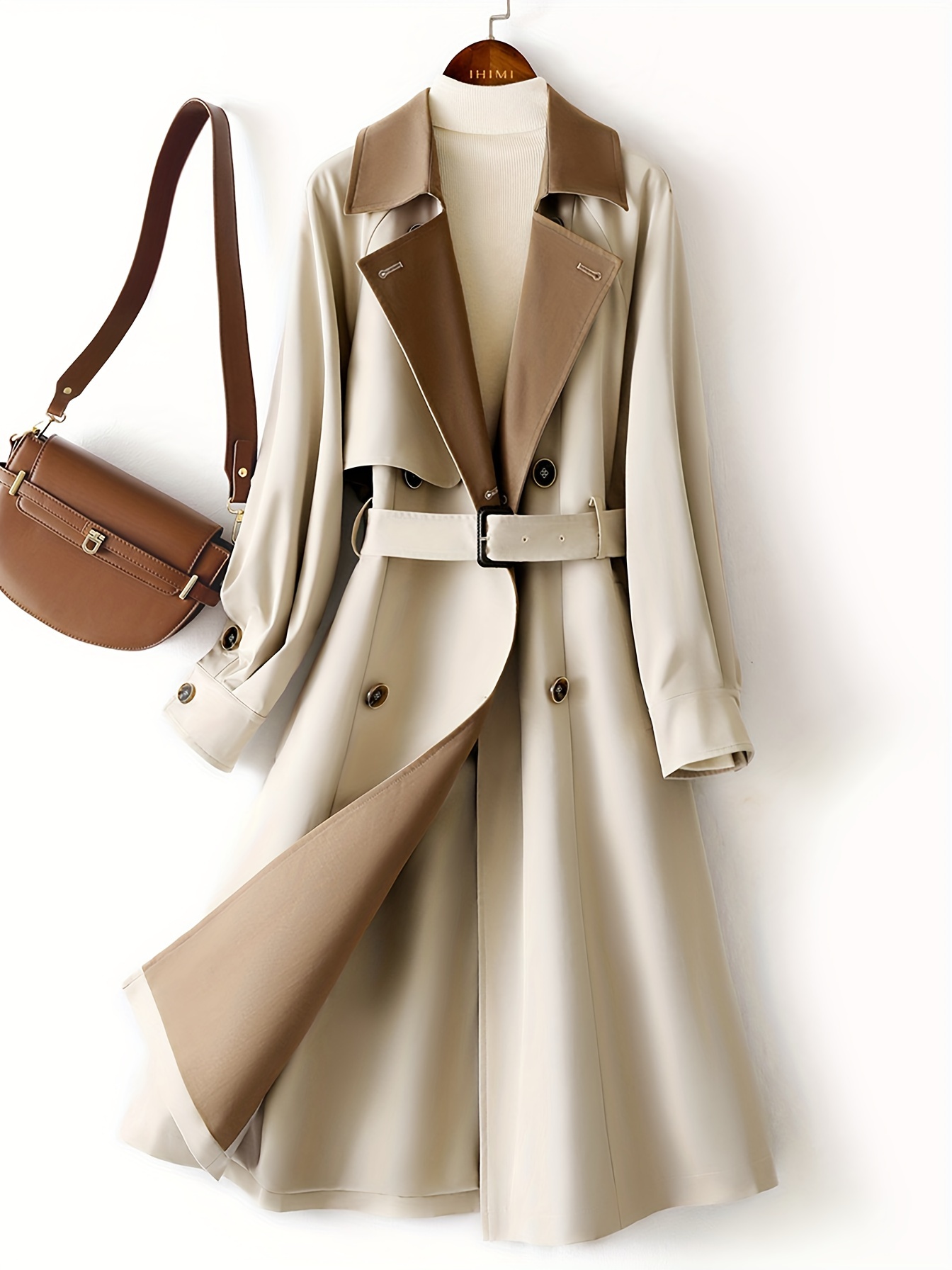 Tie Front Long Length Coat Elegant Open Front Long Sleeve - Temu Canada