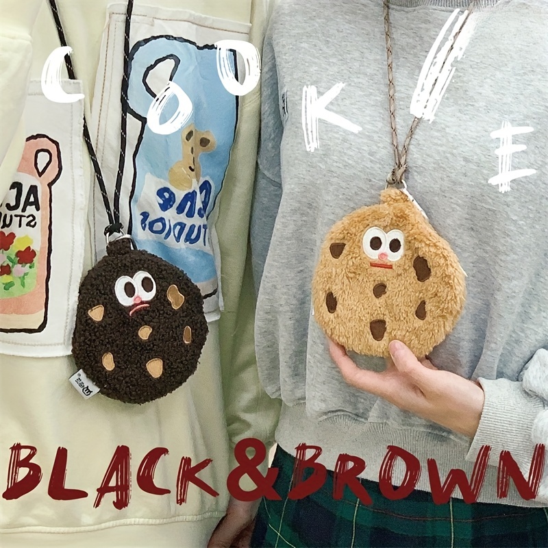 Cartoon Yellow Cookie/black Cookie/brown Cookie Hanging Neck Bag, Plush  Coin Purse Headphone Bag, Funny Cute Practical Crossbody Bag Gift, Girls  Female Small& Portable Crossbody Coin Bag Travel/tour/outgoing Gift Present  - Temu