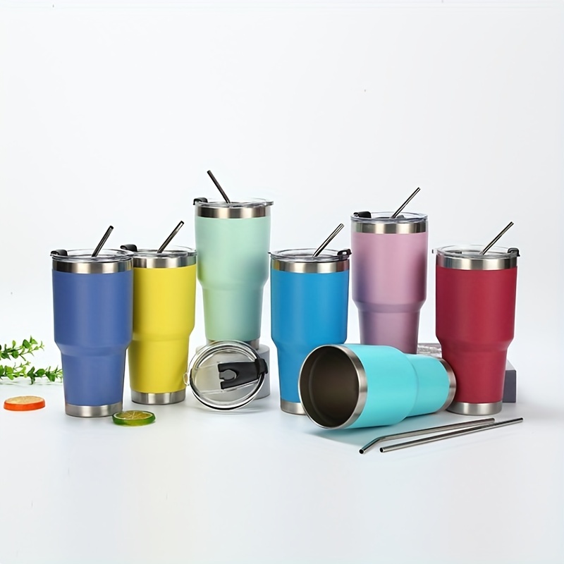 Tumbler With Lid And Straw 18/8 Stainless Steel Vacuum - Temu