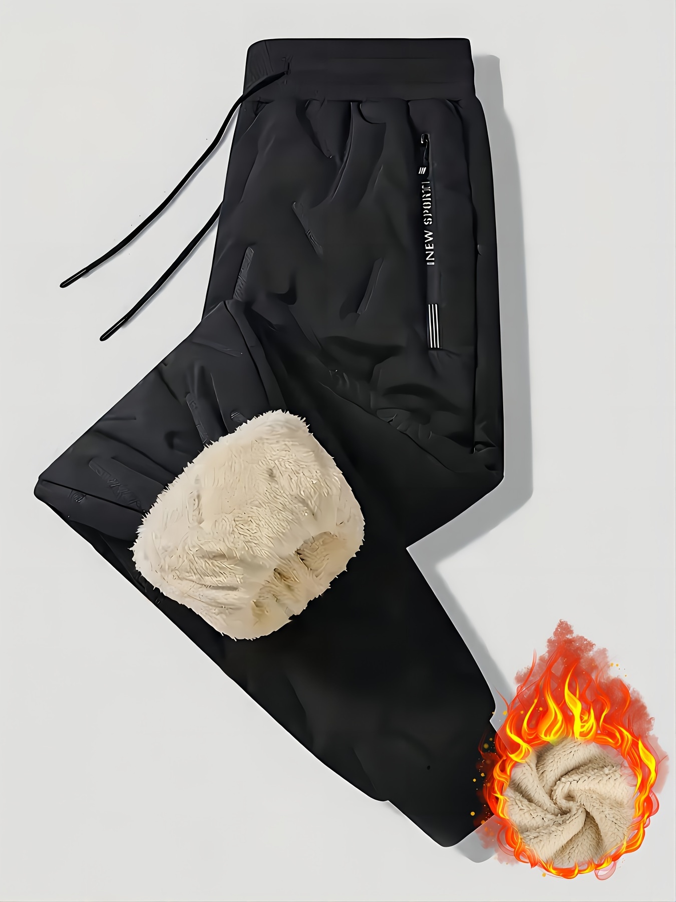 Men's Winter Warm Fleece Lined Pants Outdoor Sports Camping - Temu Canada