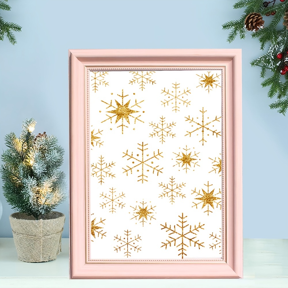 Snowflakes Stencil by StudioR12 | Frosty Style Winter Snowflake Art |  Painting, Chalk, Mixed Media | Use for Wall Art, DIY Home Decor | 6