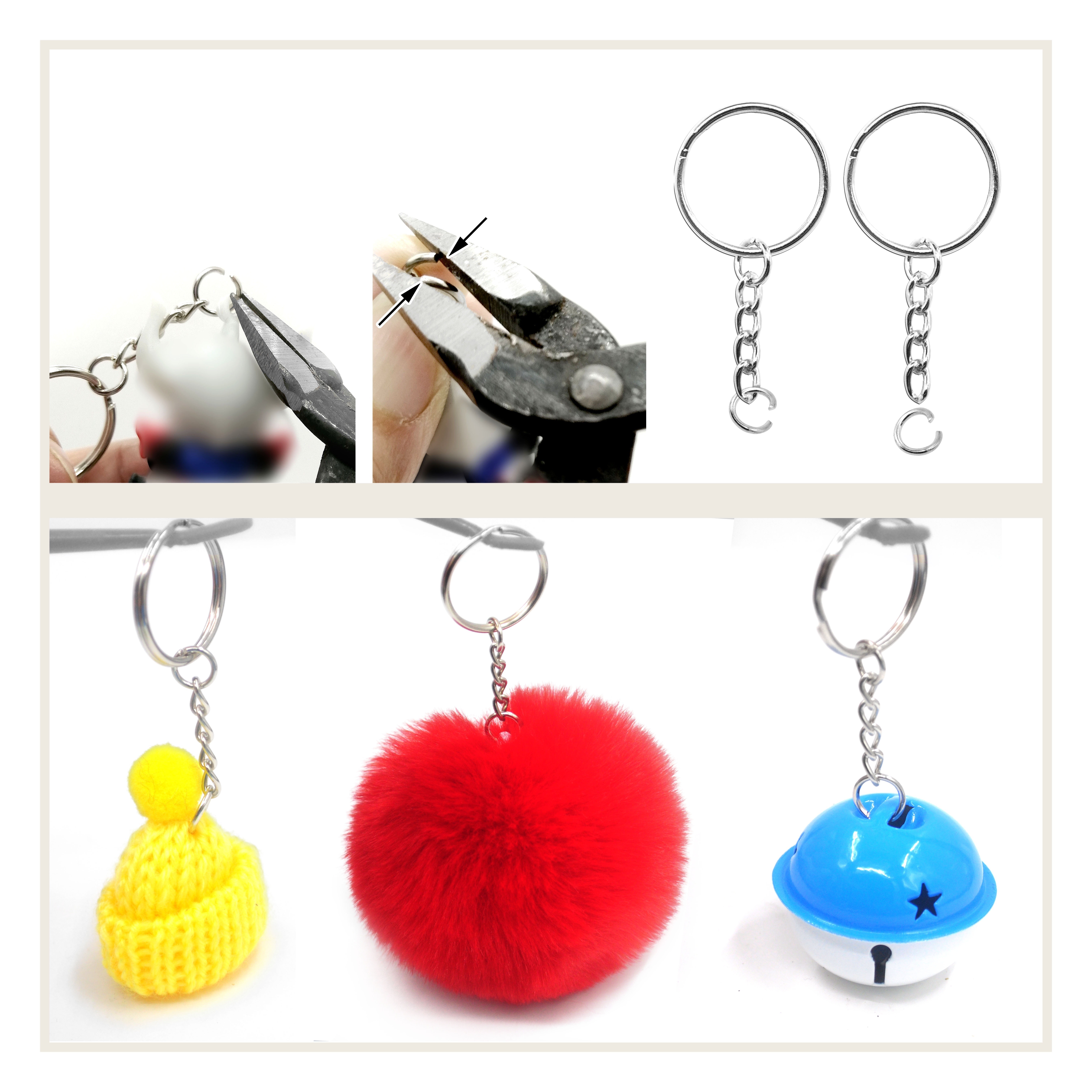 Split Key Ring with Chain and Open Jump Ring 1 Inch Key Chain