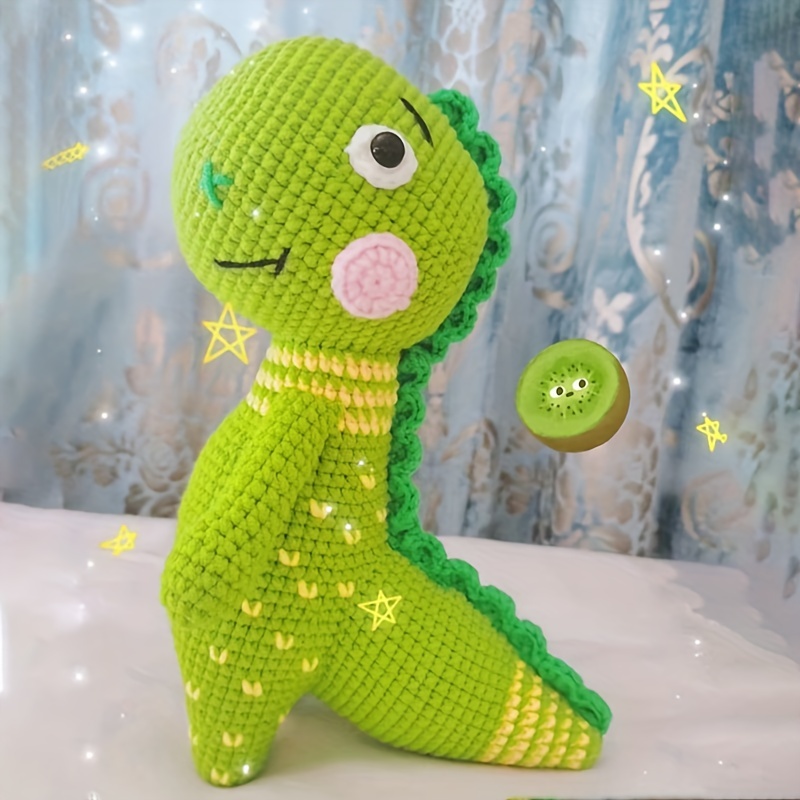 Crochet Kit For Beginners Blue Dinosaur With Easy Peasy Yarn