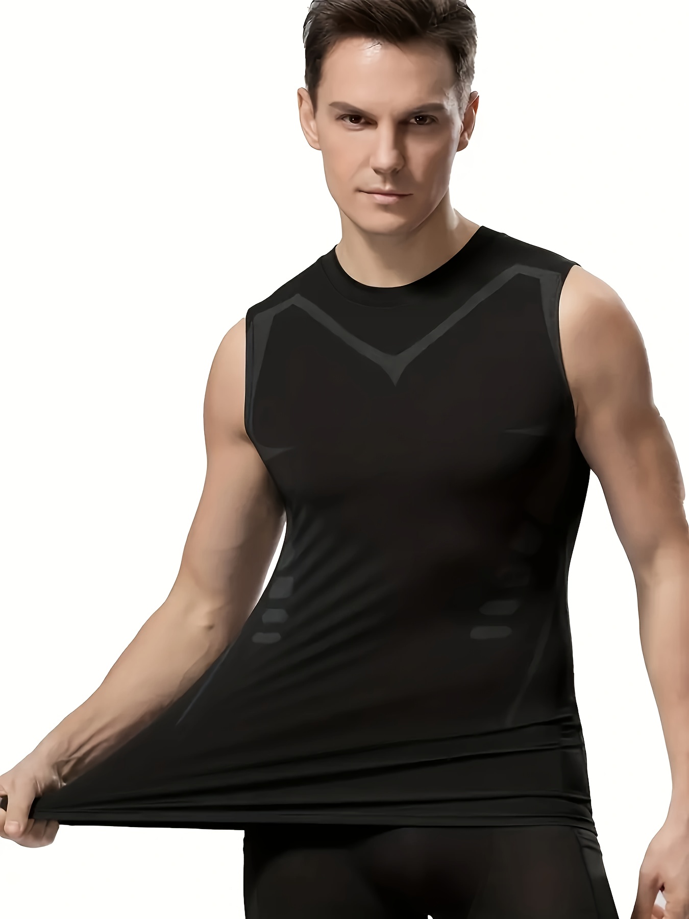 Men's Workout Tank Tops Athletic Compression Sleeveless T-Shirts Fitness  Bodybuilding Muscle Shirt Stretch Quick Dry Basketball Vest 