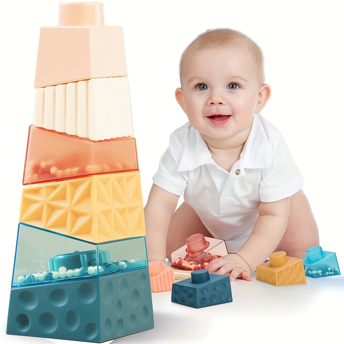 Bloques Apilables para Bebés 6 Meses 0-3 años，Cubos Juguetes bebe para  Masticar la Dentición Juguetes Educativos para el Baño del Bebé Juegue con  números, Formas, Animales : : Juguetes y juegos