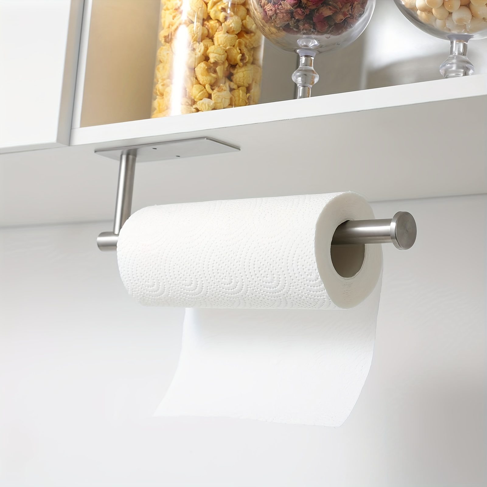 Adhesive Paper Towel Holder Under Cabinet Wall Mount for Kitchen Paper Towel  New