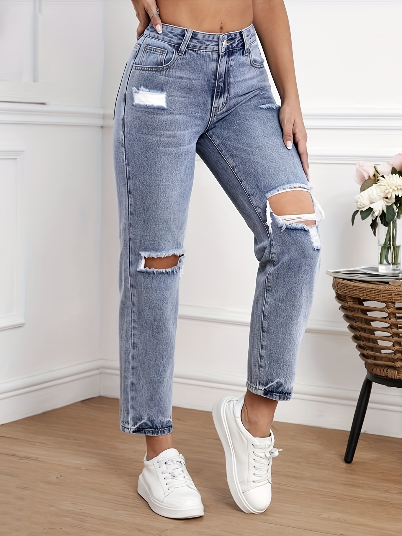 Jeans Wjustforu Sexy Hollow Out Ripped Jeans For Women Personality