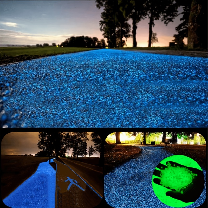 1200pcs Cailloux lumineux Pierres, pierres lumineuses brillent dans le  jardin sombre Cailloux Roches pour la maison Allée extérieure Jardin