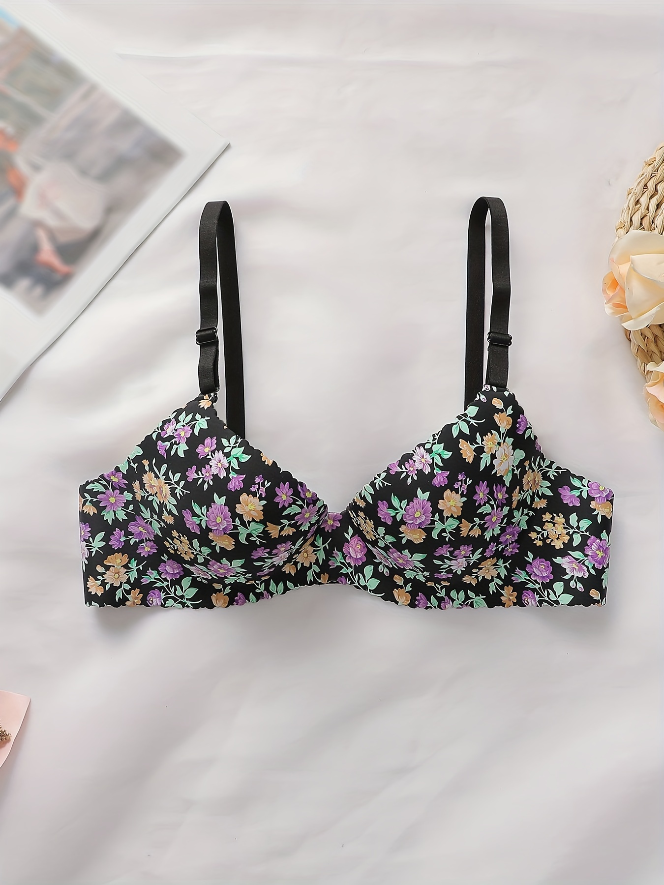 Push up bra with floral print