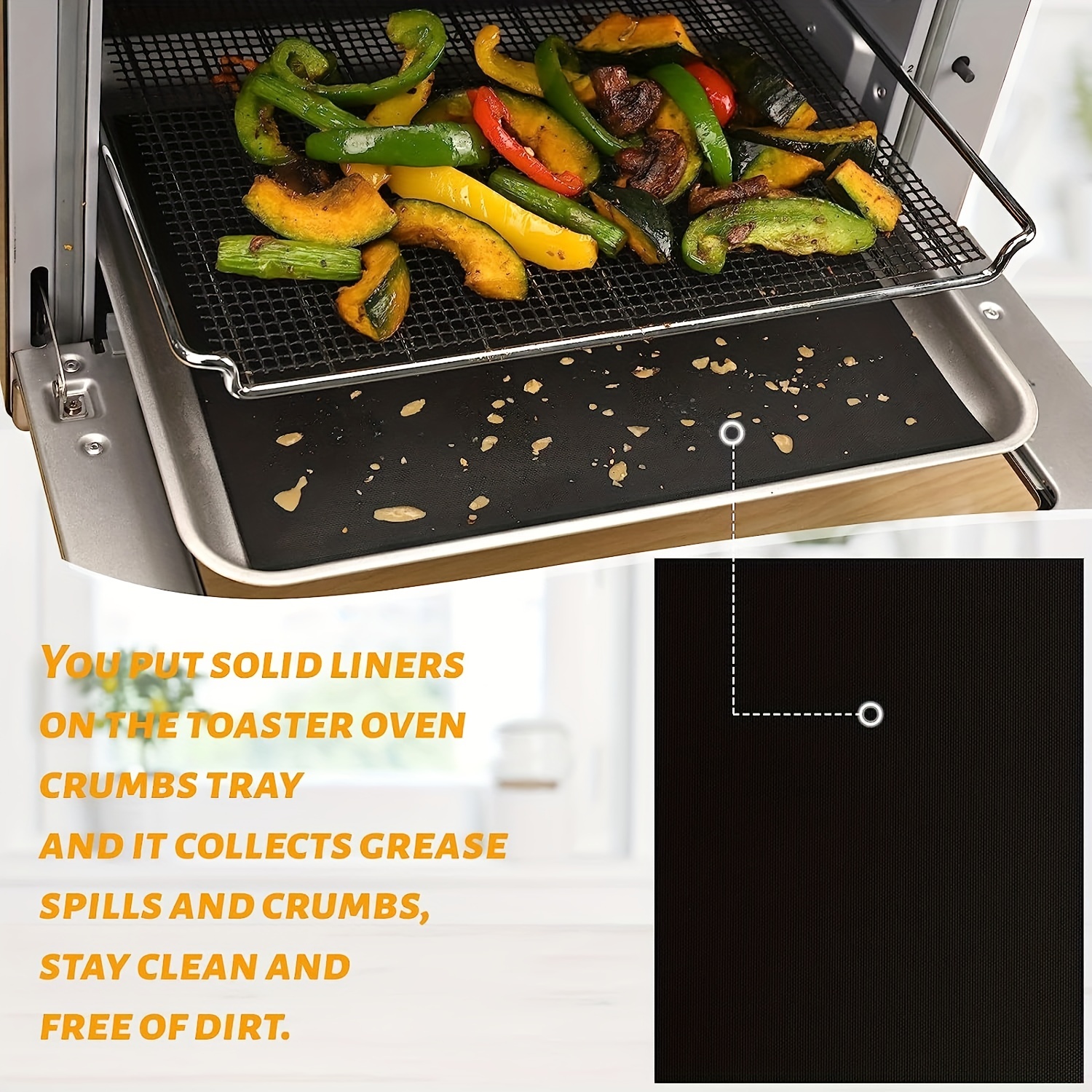 Non-stick Air Fryer Oven Liner - Reusable Toaster Oven Mat (  X ) -  Prevents Mess And Saves Time - Temu